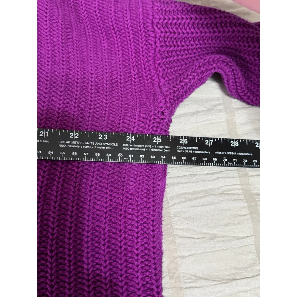 Lauren Ralph Lauren Women's L Purple‎ Cotton Knit Shawl Collar Pullover Sweater